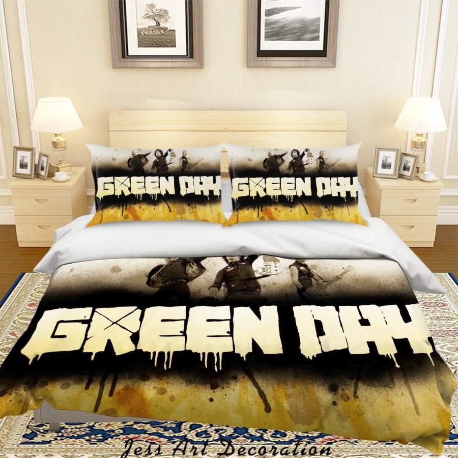 3D Rock Band Green Day Quilt Cover Set Bedding Set Pillowcases 50