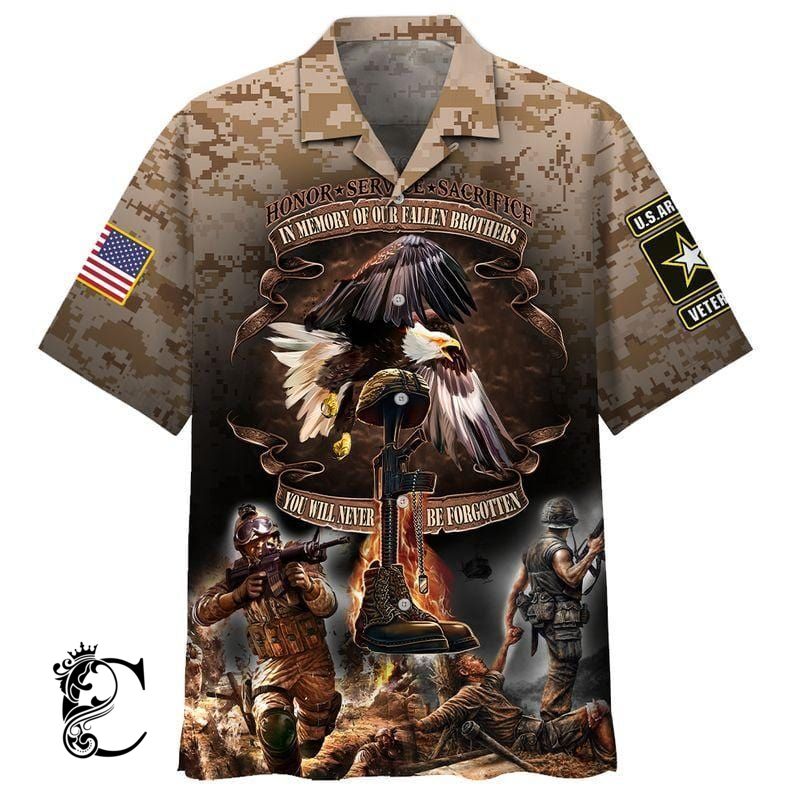 Veteran Us Army In Memory Of Our Fallen Brothers Aloha Hawaiian Shirts