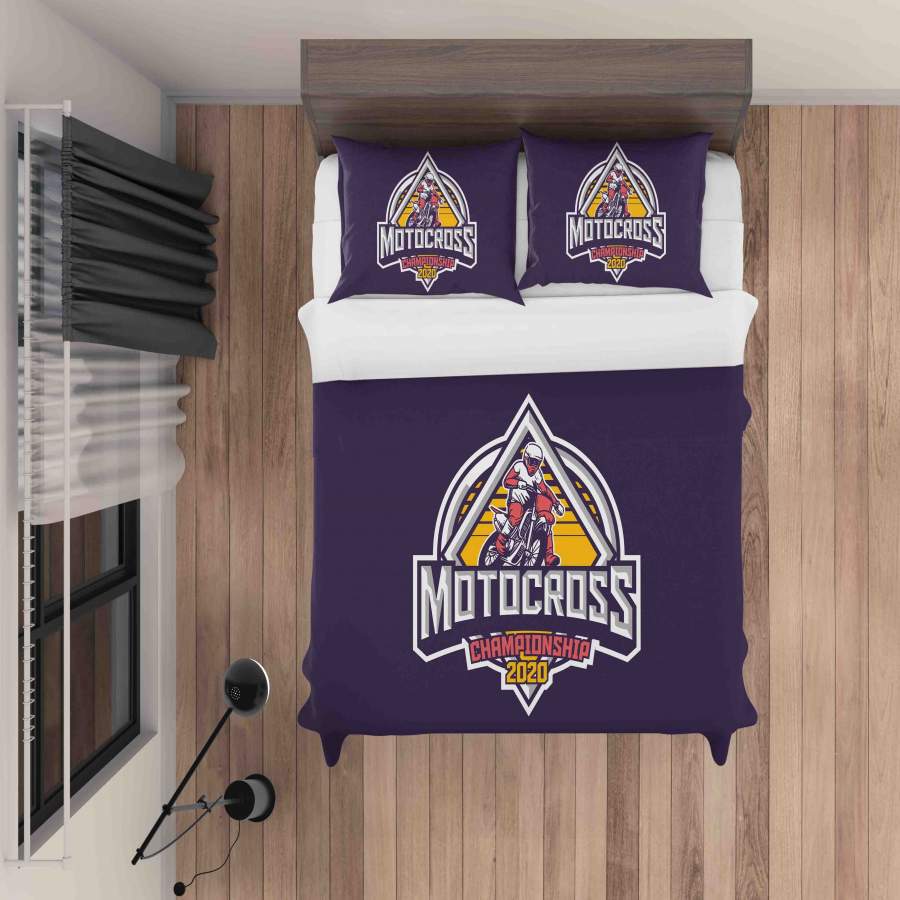 3D Motocross Championship Quilt Cover Set Bedding Set Pillowcases LQH A032