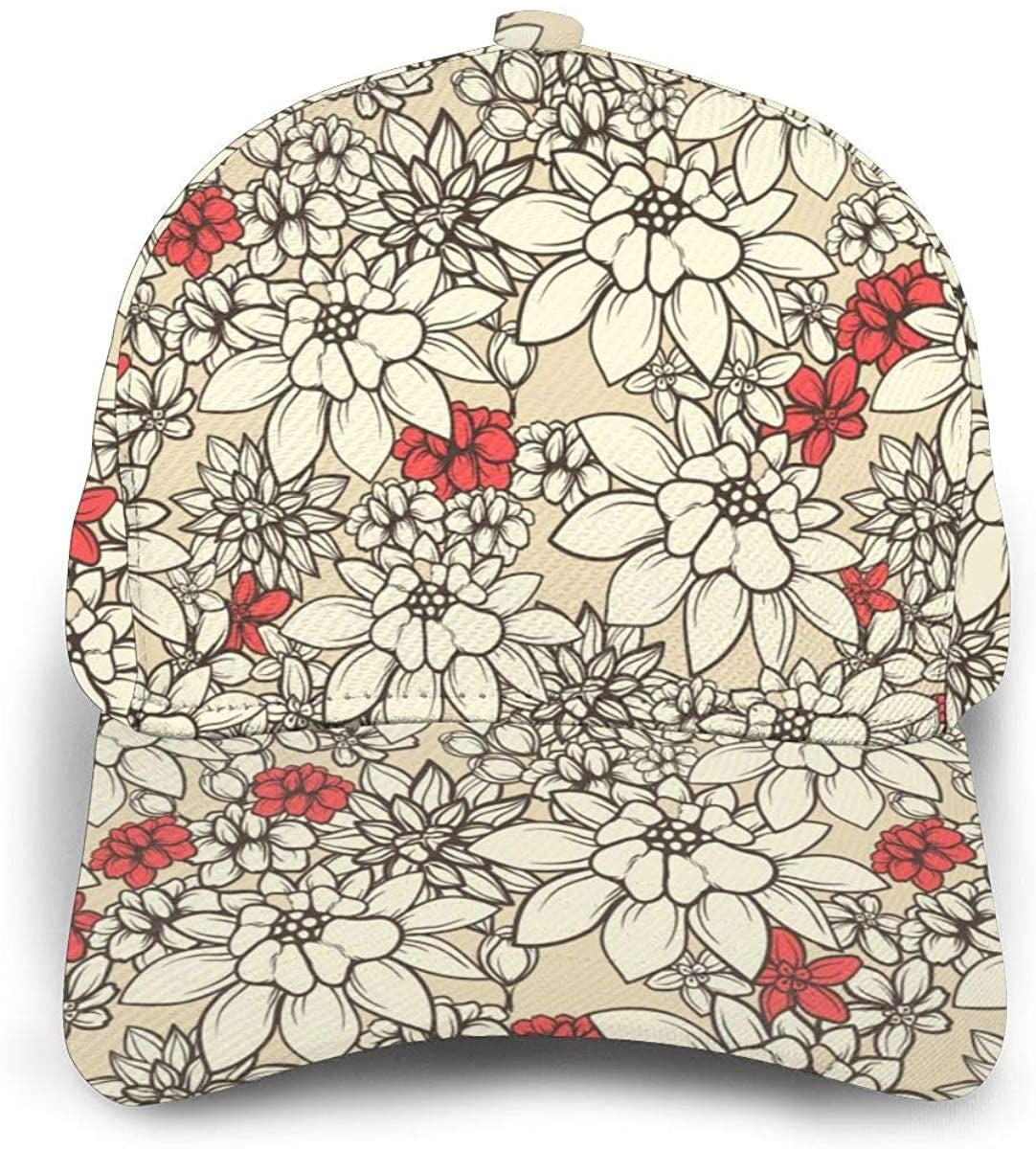 Tropical Floral Print Baseball Hat Dad Cap Black, Baseball Cap 3D Gift