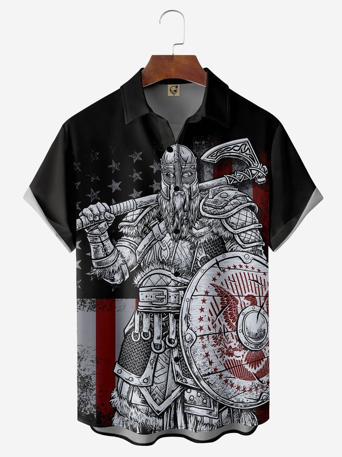 Viking Legend Chest Pocket Short Sleeve Shirt Hawaiian Shirt