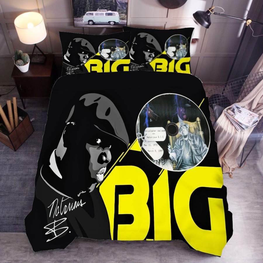 3D Black Yellow The Notorious B.I.G Quilt Cover Set Bedding Set Duvet Cover Pillowcases SF148