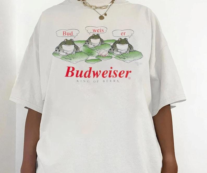 95′ Beer Frogs T-Shirt, Bud Weis Er Frog T-Shirt, King Of Beer Shirt Classic Cotton