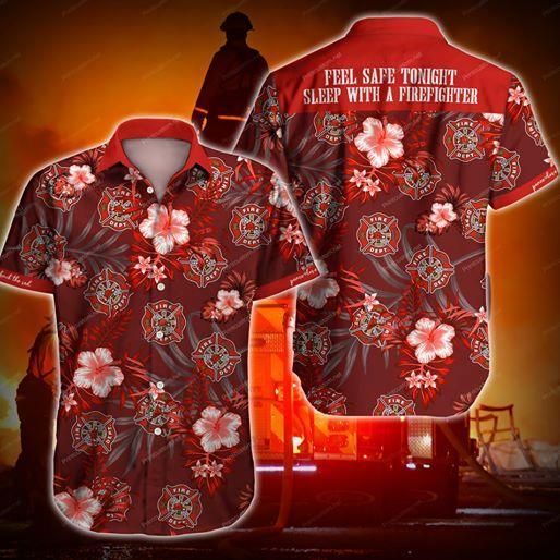 Will Safe Tonight Sleep With Firefighter Red Hawaiian Aloha Shirts