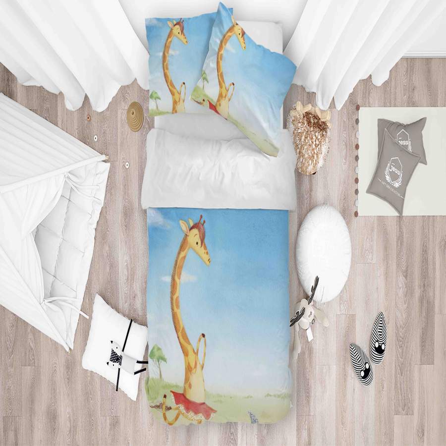 3D Cartoon Giraffe Quilt Cover Set Bedding Set Duvet Cover Pillowcases SF072