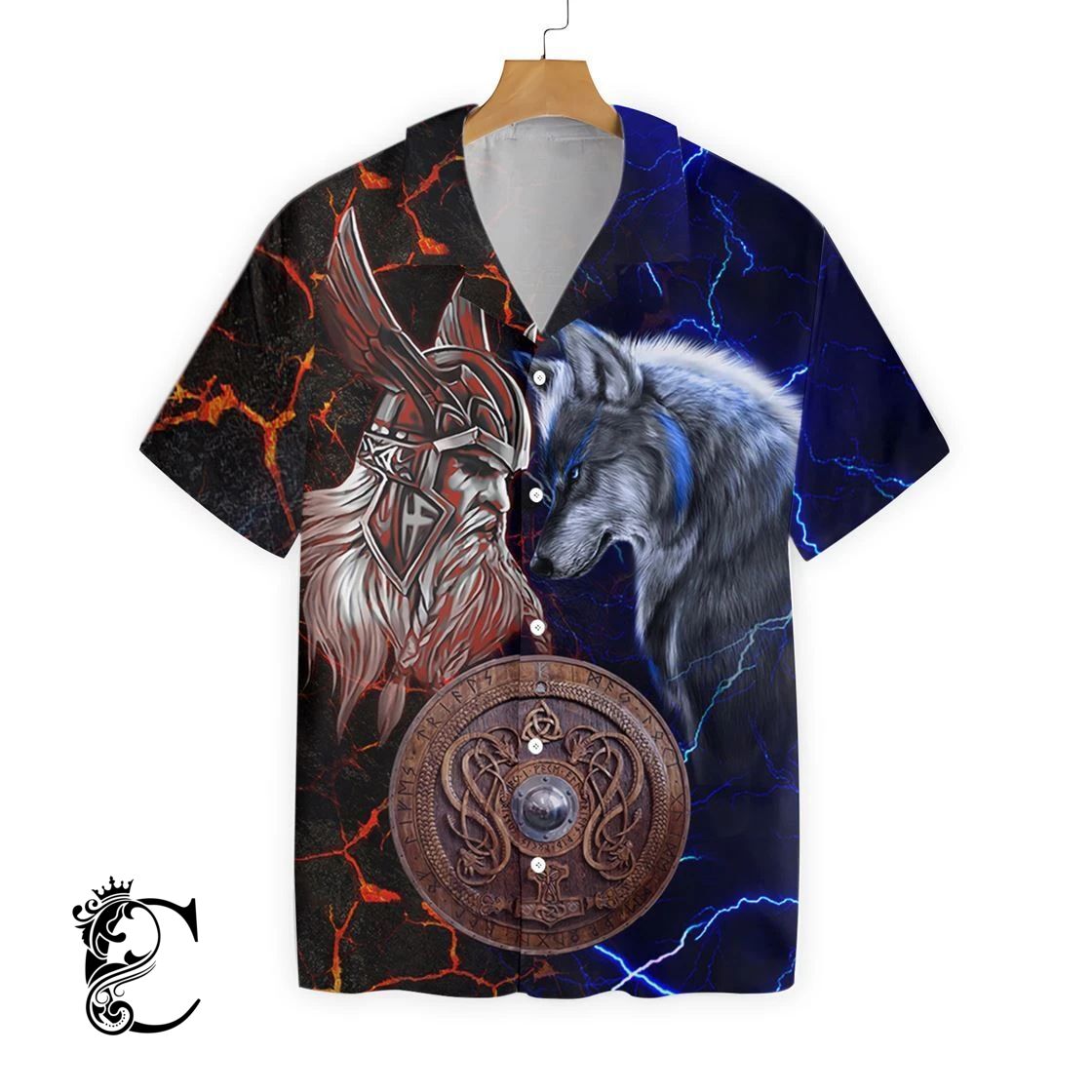 Viking Odin And Fenrir Battle Ez14 2411 Hawaiian Shirt