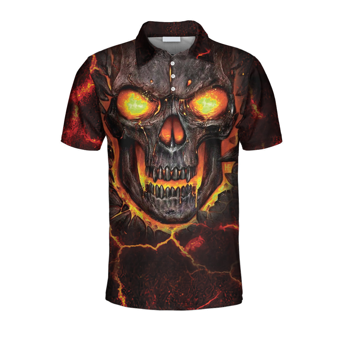 Tucking Fen Pin Skull Bowling Scary Halloween Polo Shirt