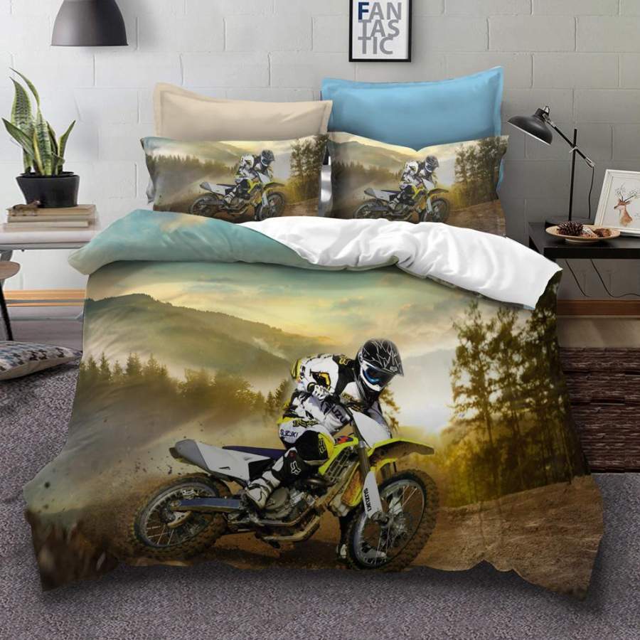 3D Extreme Motorcycle Quilt Cover Set Bedding Set Pillowcases 152