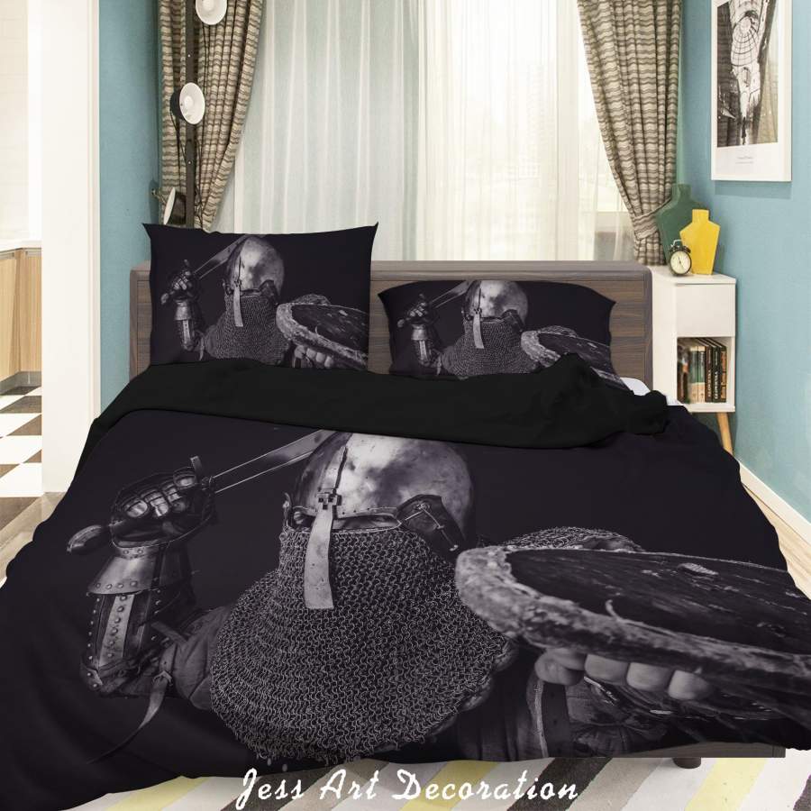 3D Soldier Black Quilt Cover Set Bedding Set Duvet Cover Pillowcases A091 LQH