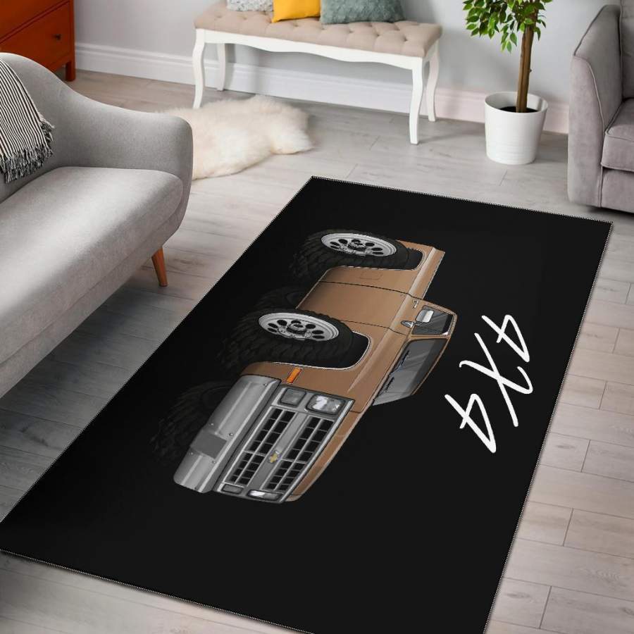 1986 Chevy 4X4 Truck Car Art Area Rug Carpets