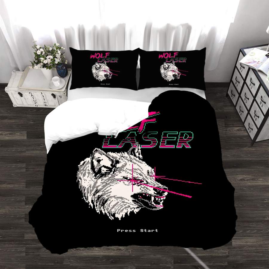 3D Black Wolf Quilt Cover Set Bedding Set Duvet Cover Pillowcases SF14