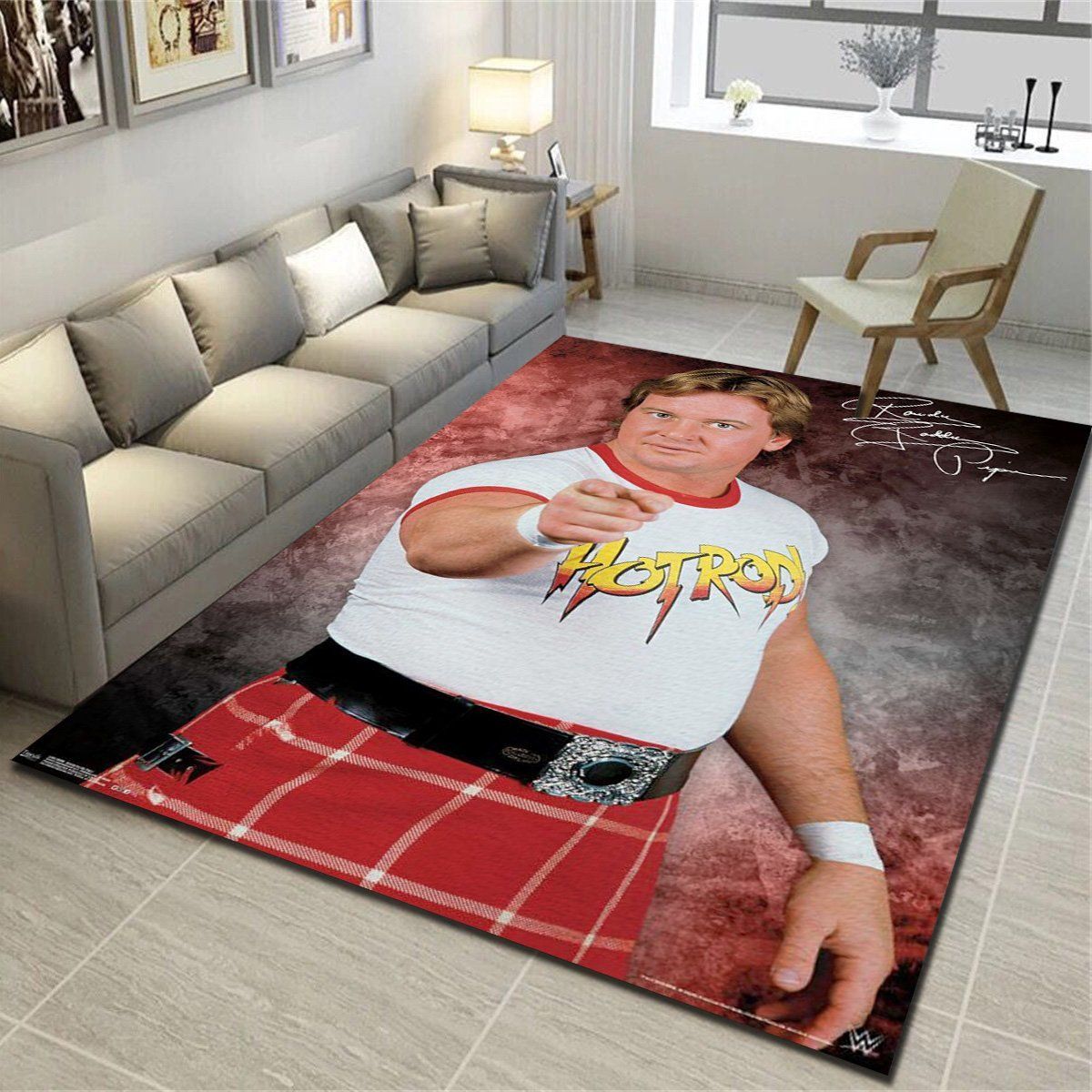 Wwe Rowdy Roddy Piper Rugs, Living Room Carpet