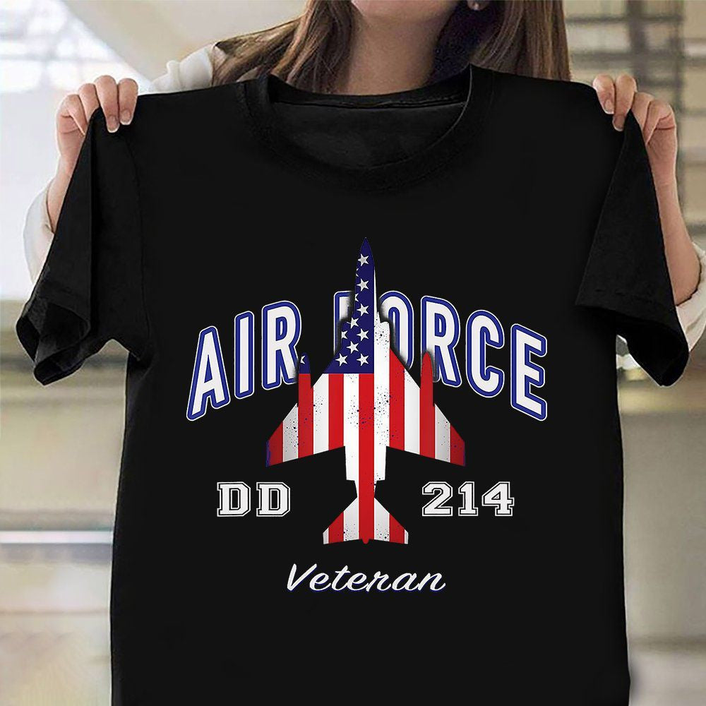 Air Force Dd-214 Veteran Shirt American Flag T-Shirt Air Force Retirement Gifts