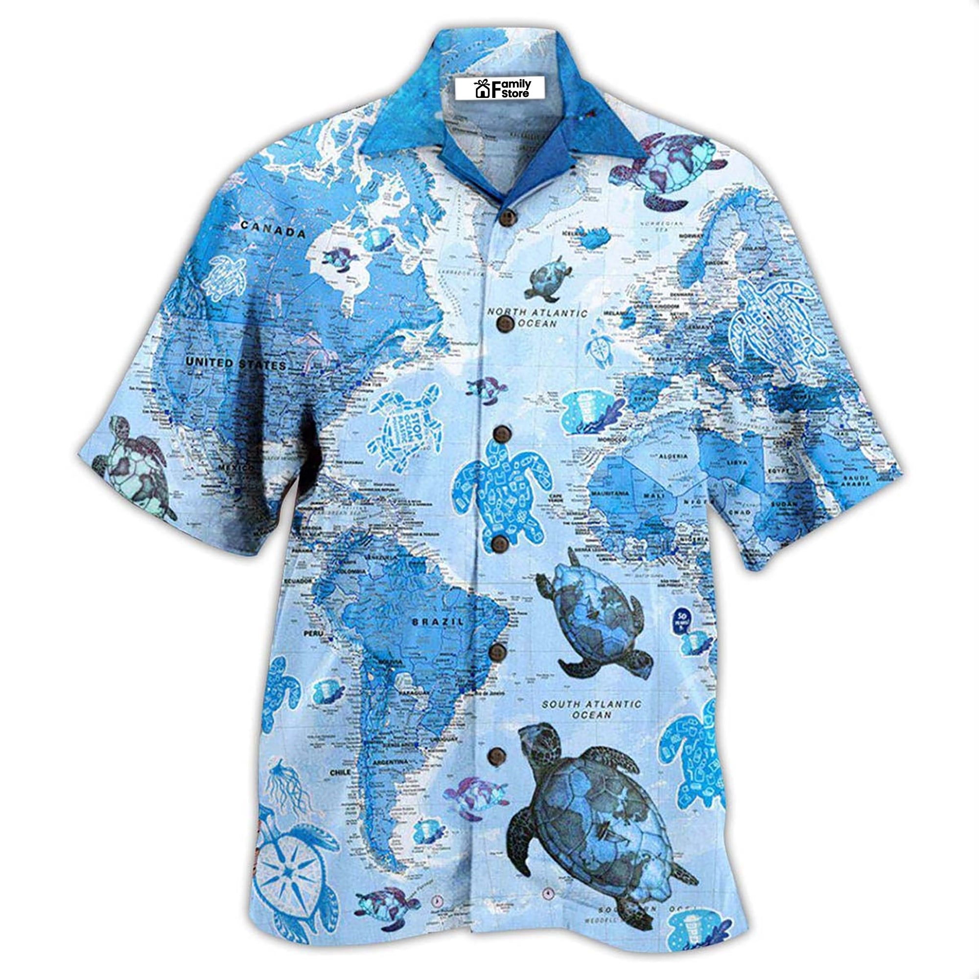 Turtle Awesome Map – Hawaiian Shirt