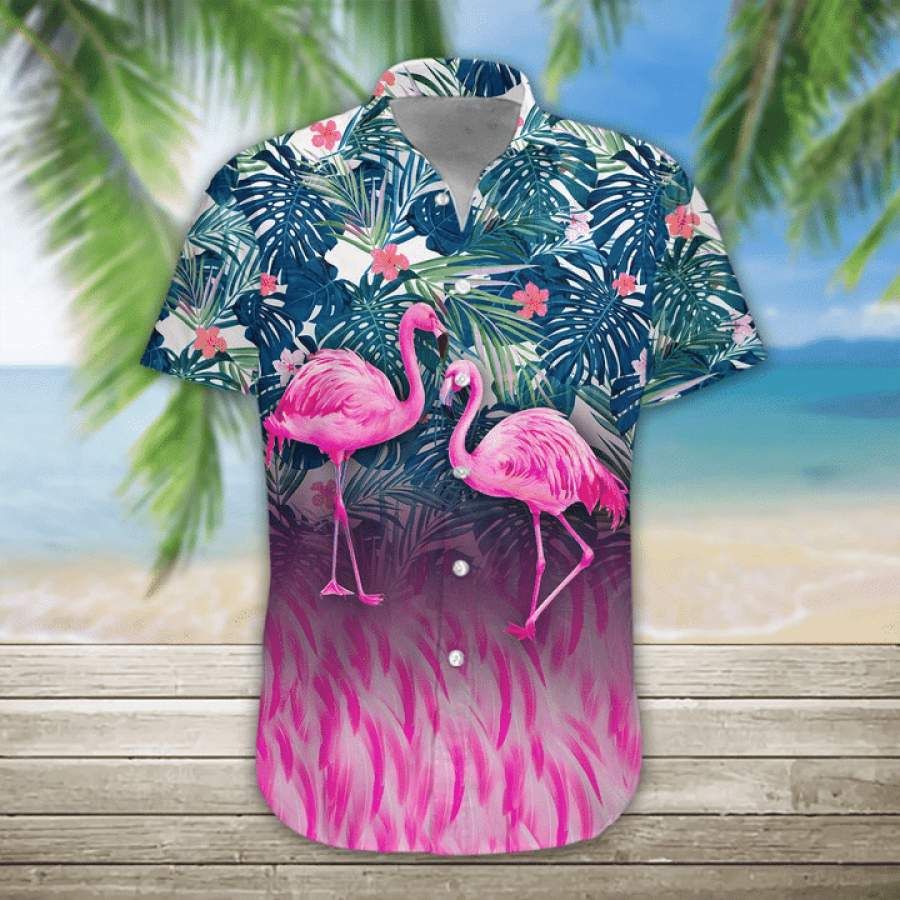 3d Flamingo Hawaiian Aloha Shirts #hl