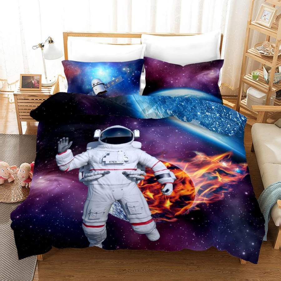 3D Space Astronaut Quilt Cover Set Bedding Set Pillowcases 240